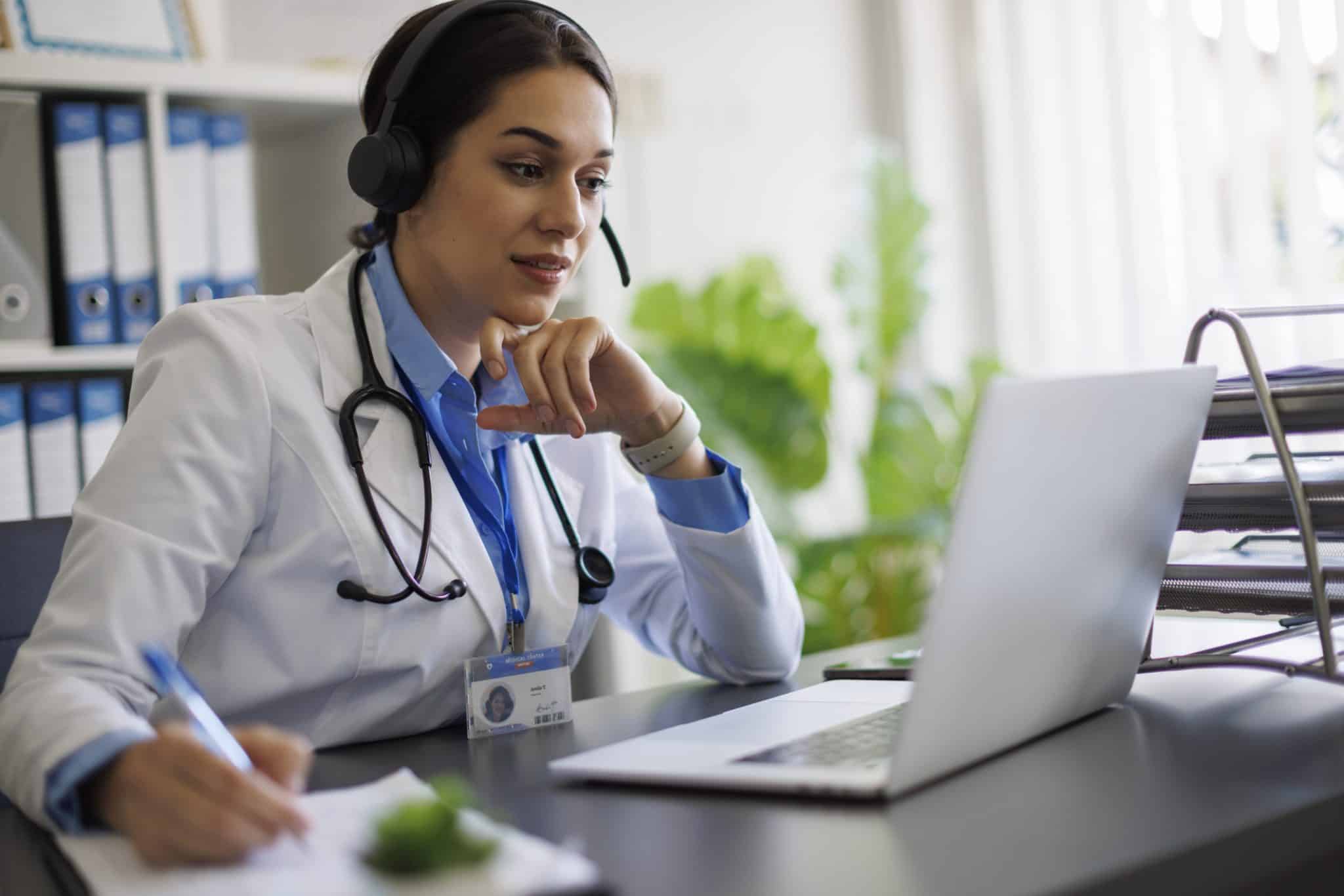 Licensed clinician providing a secure telehealth wellness consultation